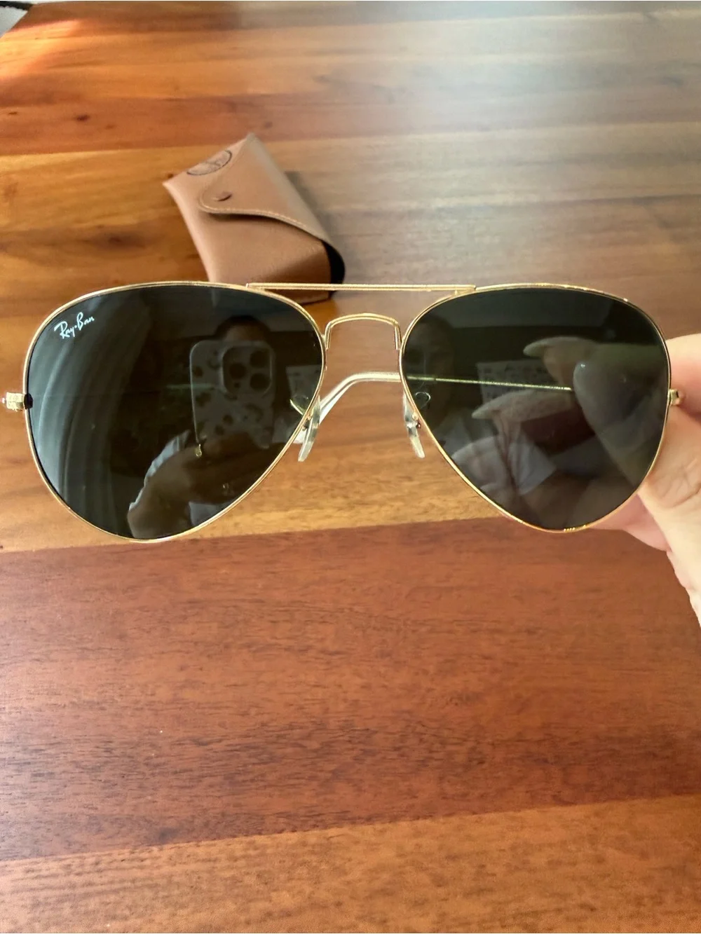 Ray-Ban Aviator Sunglasses in Gold with Black Lenses